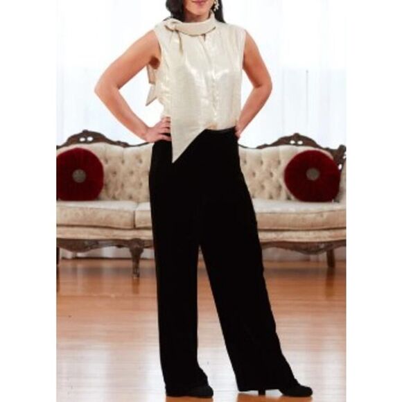 J. Peterman Dazzling Metallic Blouse Sz. 8 - Picture 1 of 9